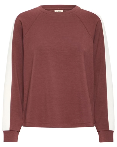 Fransa - FRAurora Sweatshirt - Rum W. White Contrast